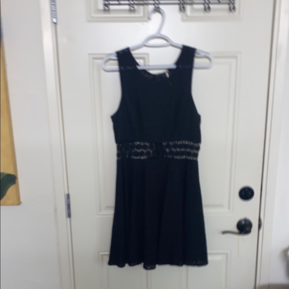 Free People Black Fit and Flare Mini Dress